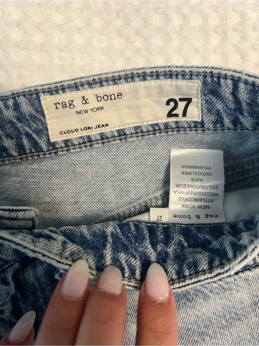rag & bone cloud Lori Light Blue Wide-Leg Jeans - Picture 3 of 7